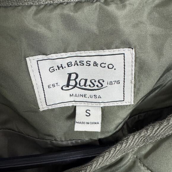 GH Bass & Co Quilted Lightweight Snap Puffer Olive Green Jacket US Women's S - Picture 3 of 6